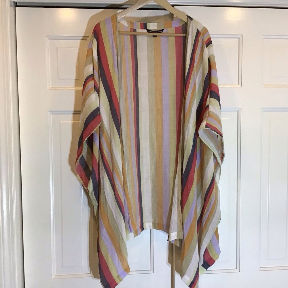 Zac & Rachel Woman Lightweight Striped Kimono Sz 3X Summer Beach Festival Casual